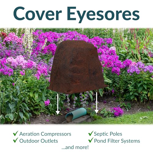 Sunnydaze 11'' H Small Faux Landscape Rock Cover (Brown / 11" H Small)