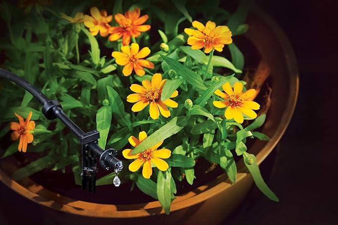 Rain Bird PATIOKIT Drip Irrigation Patio Watering Kit, Connects to Faucet, 1/4" Drip Tubing