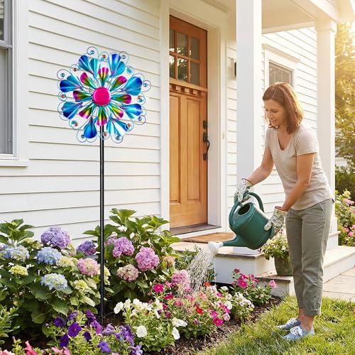 Solar Wind Spinner Outdoor Metal (Peacock Blue)