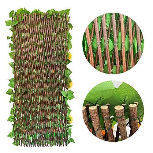 Expandable Fence Privacy Screen for Balcony Patio Outdoor (Sunflowers)
