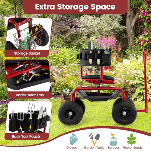 Garden Seat with Wheels