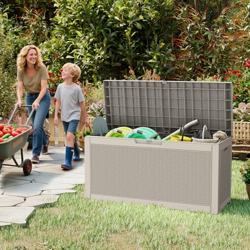 Outdoor Storage Box (Grey / 66 Gallon Bench)