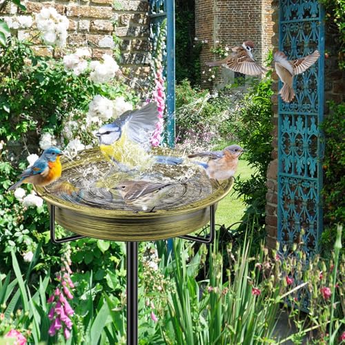 Bird Baths for Outside (Retro Gold)