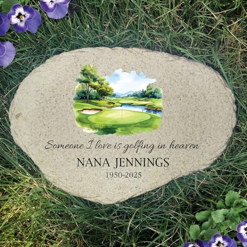 Golf Memorial Flat Garden Stone (Golf / Large)