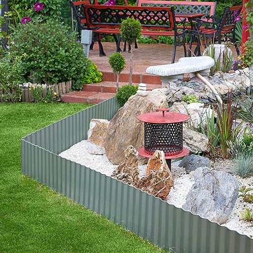 Wide Corrugated Galvanized Steel Landscape Edging