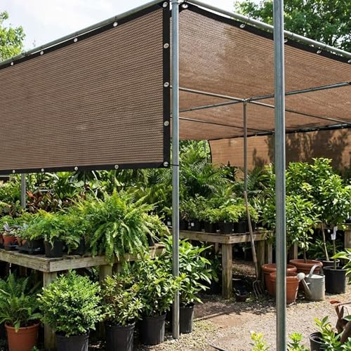 Shade Cloth 80% Sunblock Net with Metal Grommets and Reinforced Edges (24×24FT / Shade 80%)