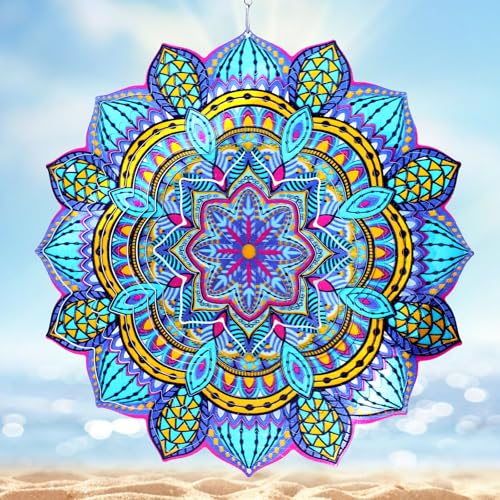 Wind Spinner Mandala Colorful Lily (009-9bule Mandala Colorful Lily)