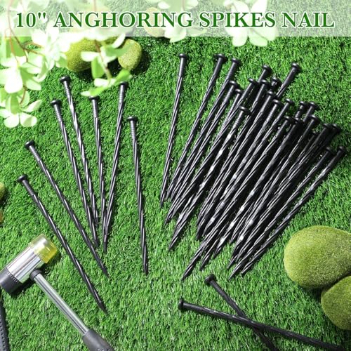 300 Pcs 8 Inch Black Landscape Edging Stakes (Black / 10 Inch)