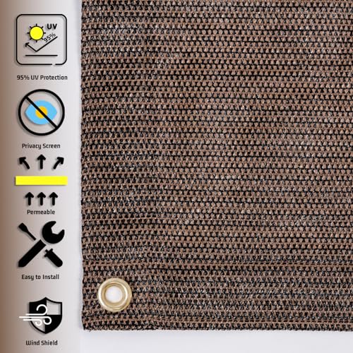 Shade Cloth 13x24 FT Sun Shade (13' x 24' custom size / Brown)