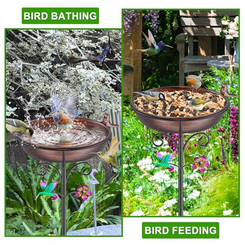 38.6in Bird Baths for Outdoors (Retro Copper)