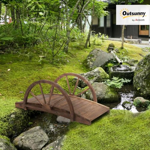 3.3ft Wooden Garden Bridge Half