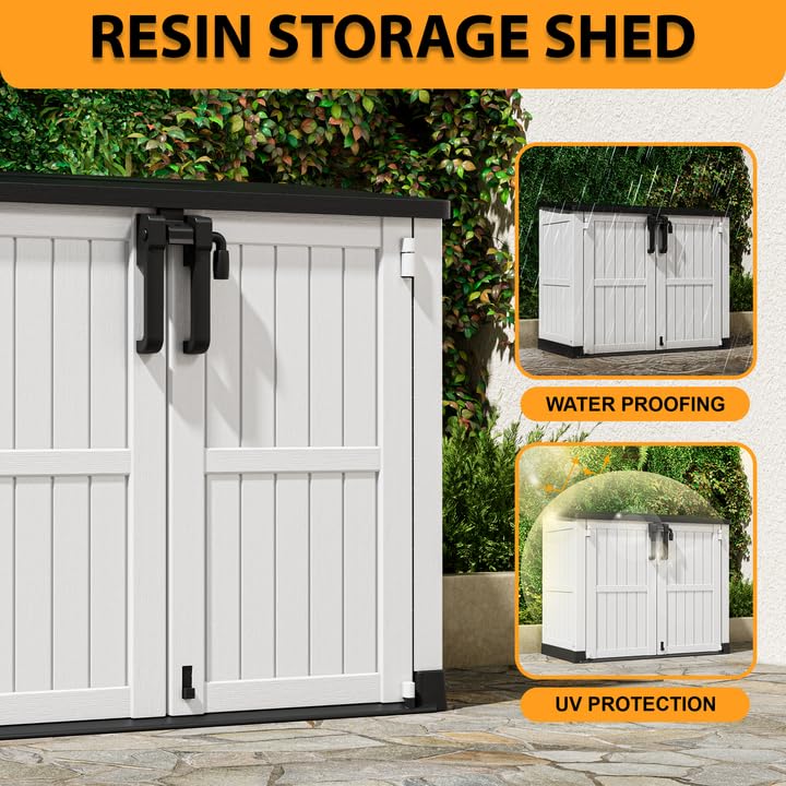 Outdoor Storage Cabinet 36 Cu Ft with Lockable Doors (Ashen / 30.1"×52.1"×44.3")