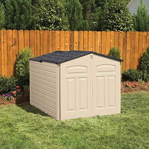 Slide Lid Resin Outdoor Storage Shed (7'x5' / Beige)