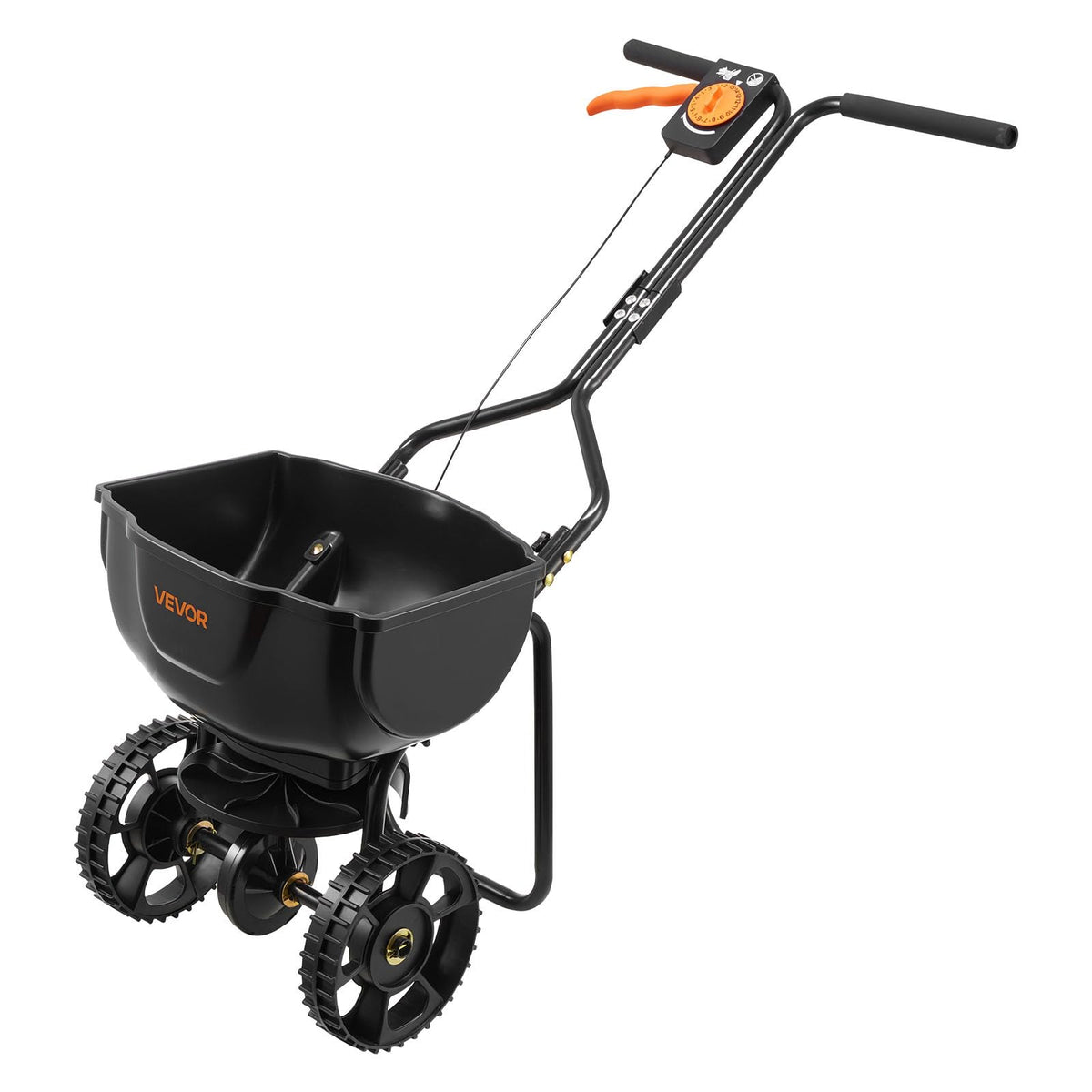 Broadcast Spreader 15 lbs Capacity Hopper Walk (15LB / Black)