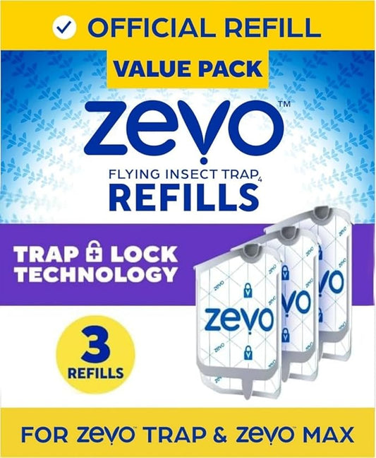 Zevo Indoor Bug Trap Cartridge Replacements – Set of 3 Refills