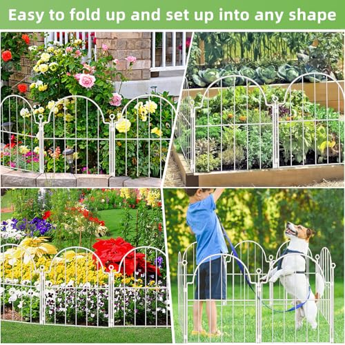 10 Pack White Decorative Garden Fence (White / 17 in(H))