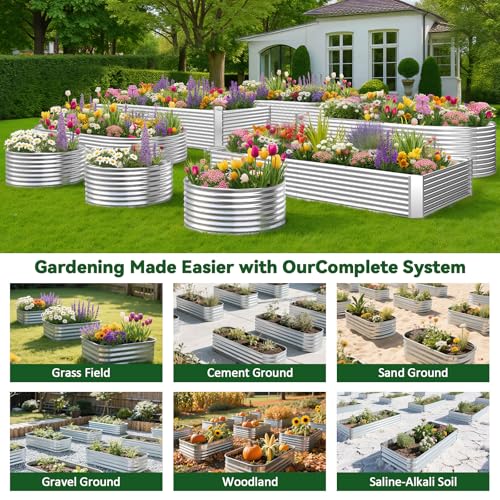 2 Pack Tall 8FT Raised Beds for Gardening (8x3x1.5FT)