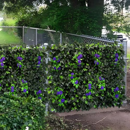 Artificial Expandable Ivy Privacy Fence Screen (BRANCH-PURPLE FLOWER)