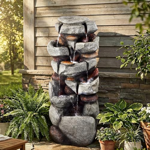 40" H Outdoor Water Fountain (40" H 7-Tier)