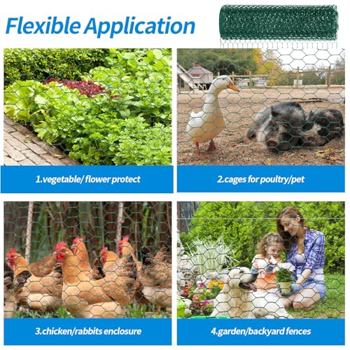24'' x 150' Green Chicken Wire Fencing