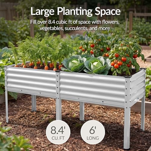 72x24x30in Non Toxic Galvanized Raised Garden Bed