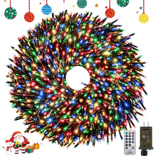 Christmas Cluster Lights 50FT 1000 LED String Lights with Remote Multicolor (Multicolor / 1000LED)