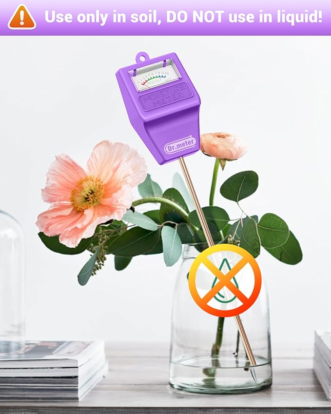 Soil Moisture Meter Tester for Plants, Hygrometer Moisture Sensor for Houseplants Indoor Outdoor Garden Lawn Use - Plant Water Meter Gauge Test Kit, No Battery Needed - Gardening Gifts