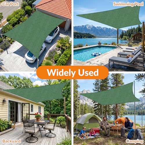 15'X18' Sun Shade Sail Dark Green Curved Square Customizable (Dark Green / 15'X18' custom)