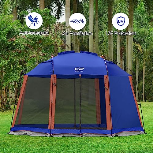 Screen House Tent 13 x 13 Ft Screened Mesh Net Wall Canopy (Blue-2 / 13'x13')