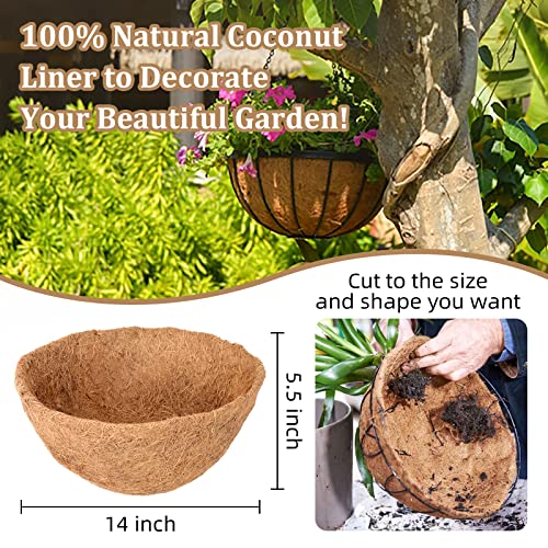 4 Pack 14 Inch Hanging Basket Coco Liners Replacement (4pcs / 14 Inch)