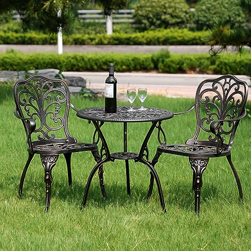 3 Piece Cast Aluminum Bistro Set