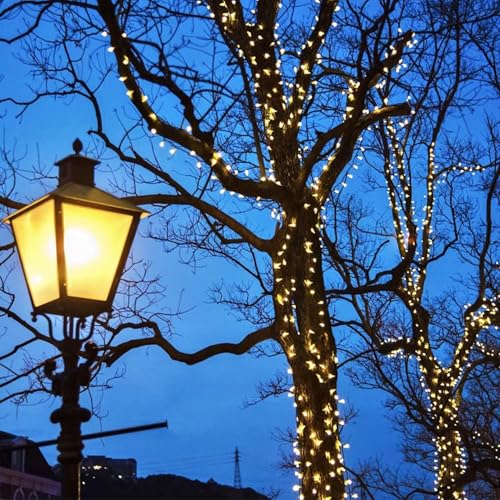 Solar Christmas Lights Outdoor 6 Pack 198FT 600LED String Lights Warm White (Warm White / 6 pack)