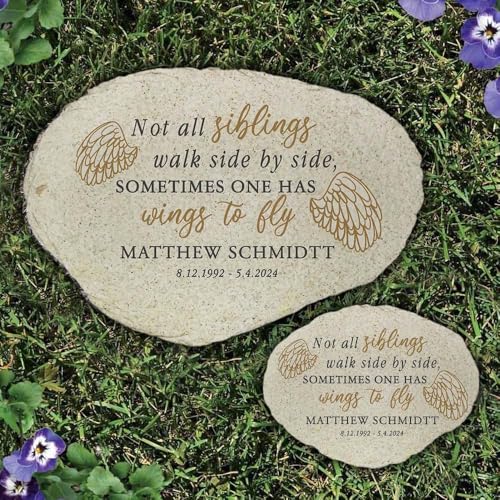 Personalized Sibling Memorial Flat Garden Stone (Sibling Memorial / Small)