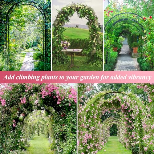 Thickened Tube Garden Arch Trellis (7.9ft Hx4.6ft W / 6.4ft Hx7.6ft W)