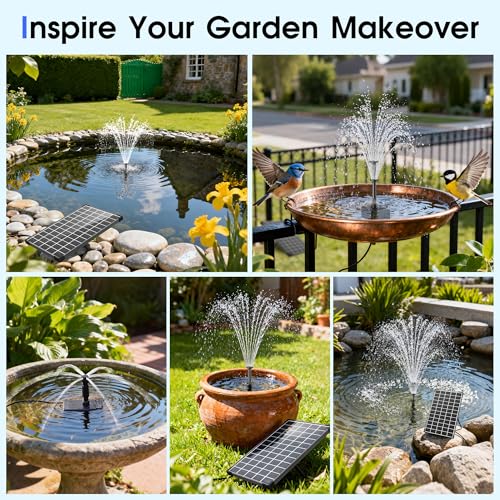 12W Solar Fountain Pump 80 GPH with 5000 mAh Battery Backup (12W)