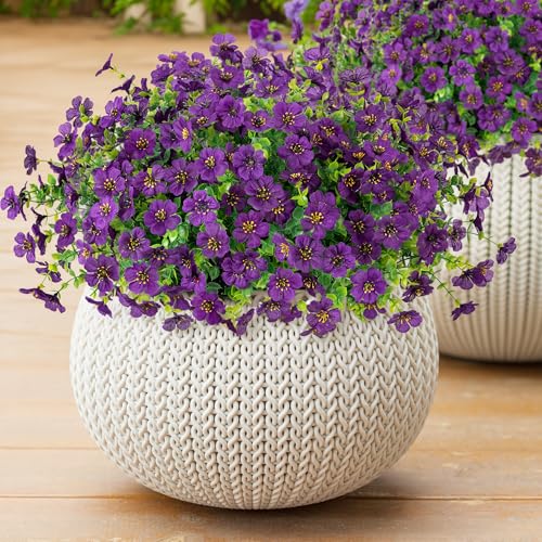 Artificial Flowers for Outdoor Indoor Garden Home Decoration (Purple 2)