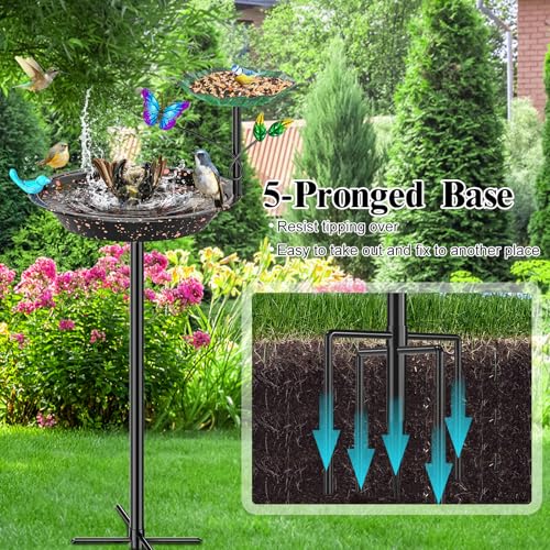 Metal Bird Bath for Outside Garden Birdbath Bowl