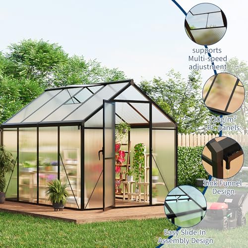 6 x 8 FT Greenhouse (Black / 6x8FT)