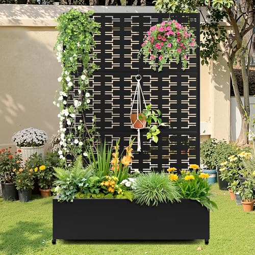 Metal Raised Garden Bed (Black-brick / 71" x 47" x 16")