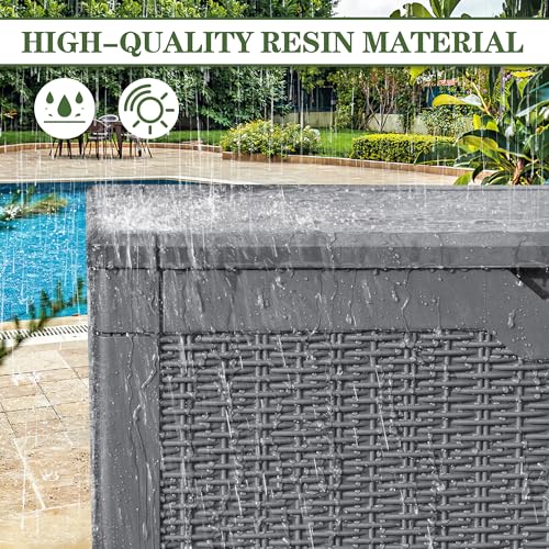 100 Gallon Resin Deck Box Large Outdoor Storage (100 Gallon / Gray)