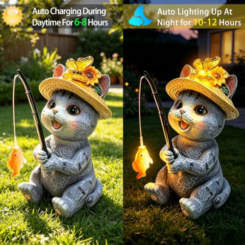 Solar Garden Cat Statues (Cat)