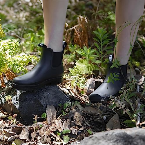 Women's Short Rain Boots Waterproof Ankle Chelsea Boots