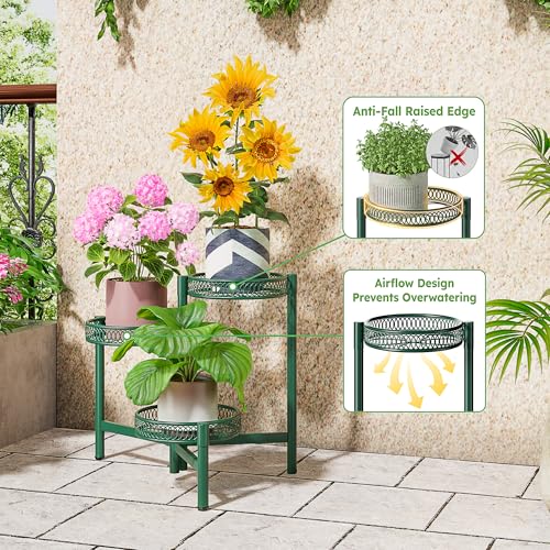 Plant Stand Indoor Outdoor (GreenFlower / 3-tiers)