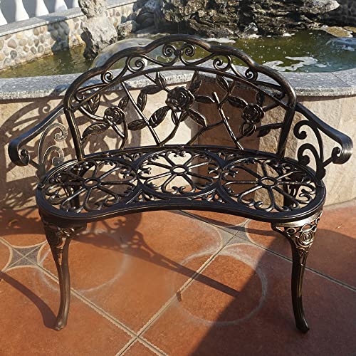 Garden Bench Metal Aluminum Rose