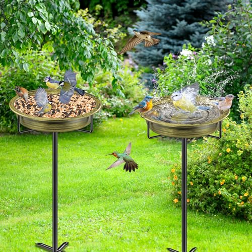 Bird Baths for Outside (Retro Gold)