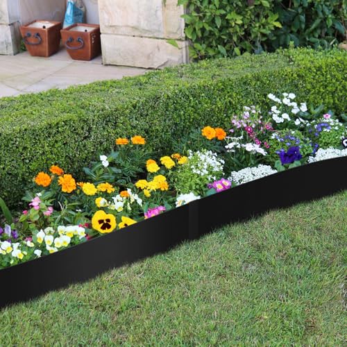 10 Pack Metal Edging for Landscaping (Black / 7.5 Inch)