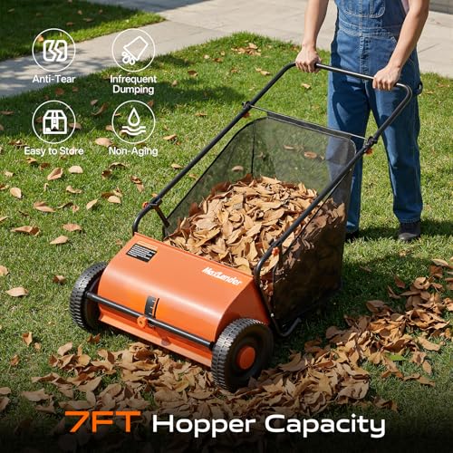 26" Lawn Sweeper for Leaves & Grass (Tangerine)