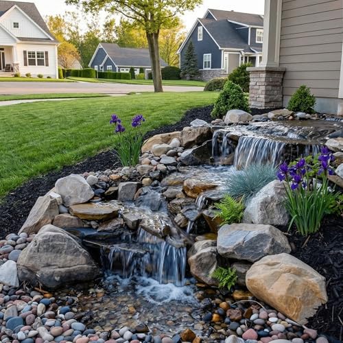 Pond Free Cascade 4100 GPH Waterfall Kit 10 x 30 Ft EPDM Liner