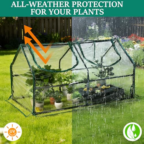 Mini Greenhouse with Grow Light (47.2"L x 23.6"W x 23.6"H / House Shape)