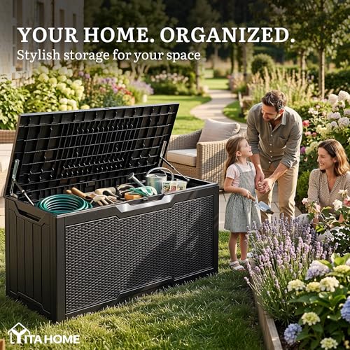 80 Gallon Outdoor Storage Box (Black&Sliver / 80 Gallon)